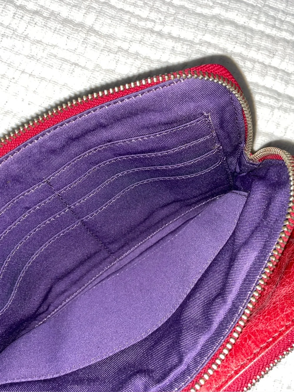 TANO Red Leather Clutch Wallet  Large Travel